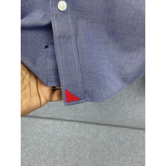 UNTUCKit Shirt Mens XL Blue Checks Button Up Wrinkle Free Denim Work - Picture 5 of 10